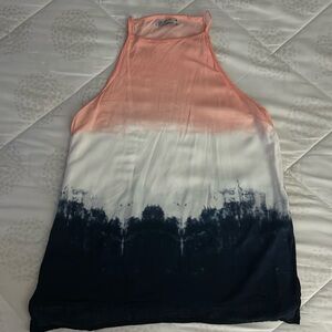 Pink, white and blue ombré top